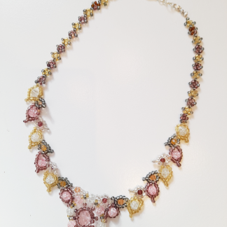 Handmade Vintage-Style Bead and Crystal Necklace