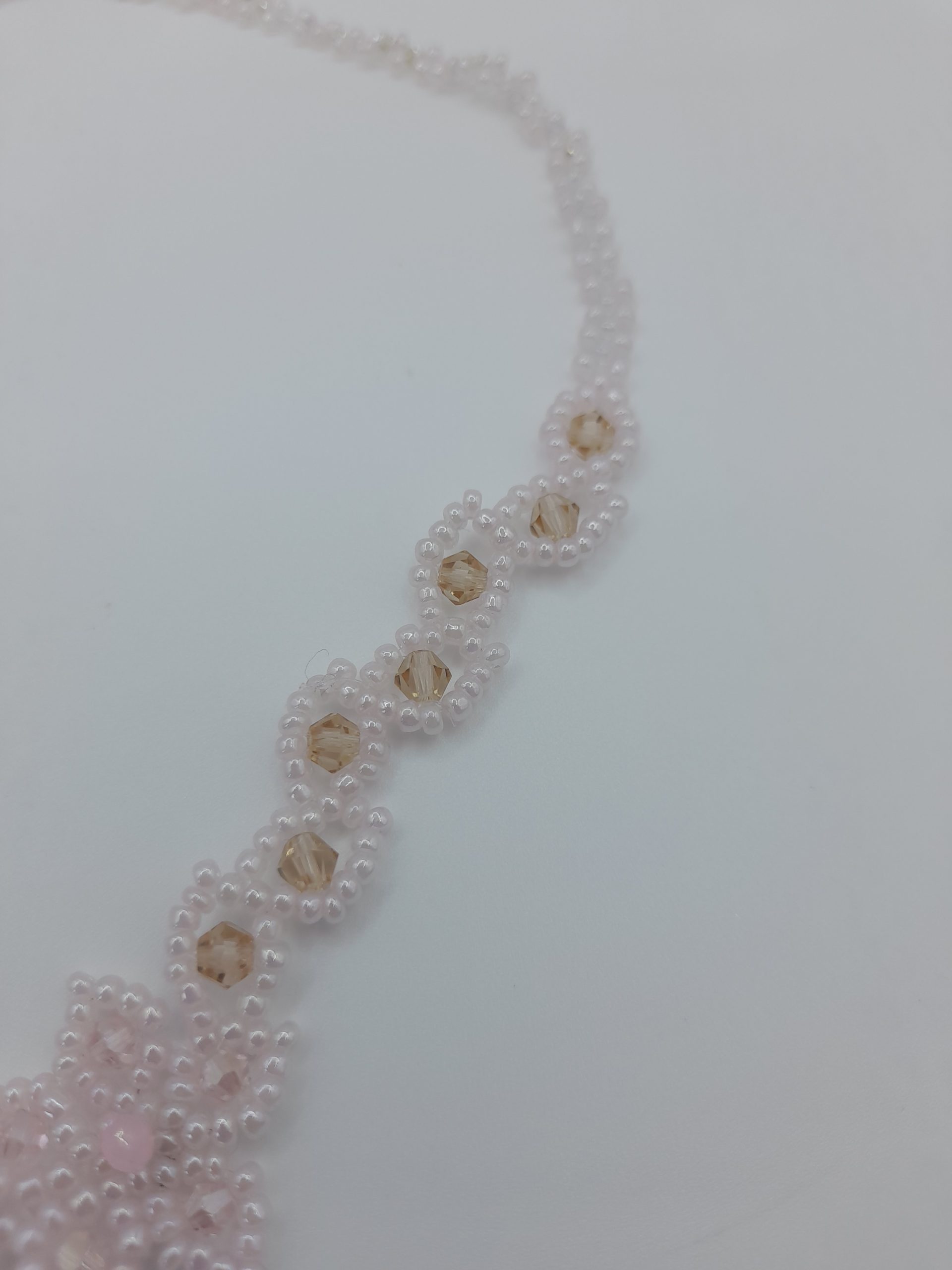 Flower Pink Necklace Beadtrees Sparkles and Shines