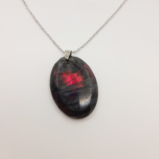 Midnight Ruby Resin Pendant