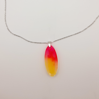 Peach Pop Resin Pendant Necklace