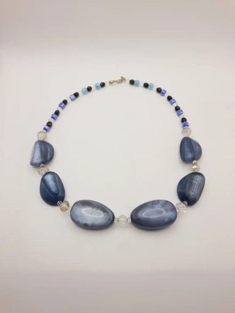 Bold Blue Stone Statement Necklace
