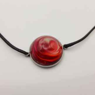 Ruby Swirl Pendant Necklace Choker